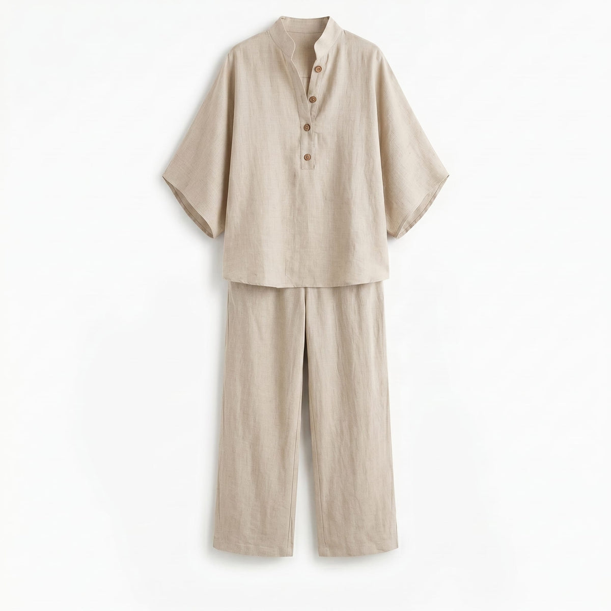 Maribel | Conjunto de lino estilo ancho