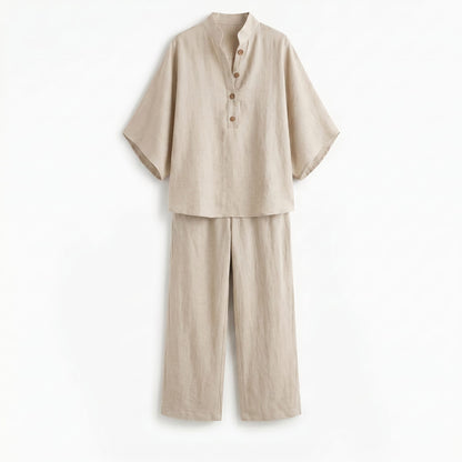 MARIBEL- CONJUNTO DE LINO ESTILO ANCHO