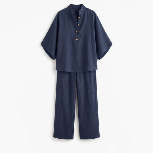 MARIBEL- CONJUNTO DE LINO ESTILO ANCHO