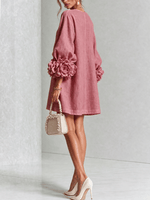 Mini vestido de lino premium rosa de Cero Love Studio