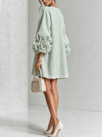 Mini vestido de lino premium verde de Cero Love Studio